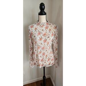 Eyecandy womens long sleeve floral sheer y2k top XL